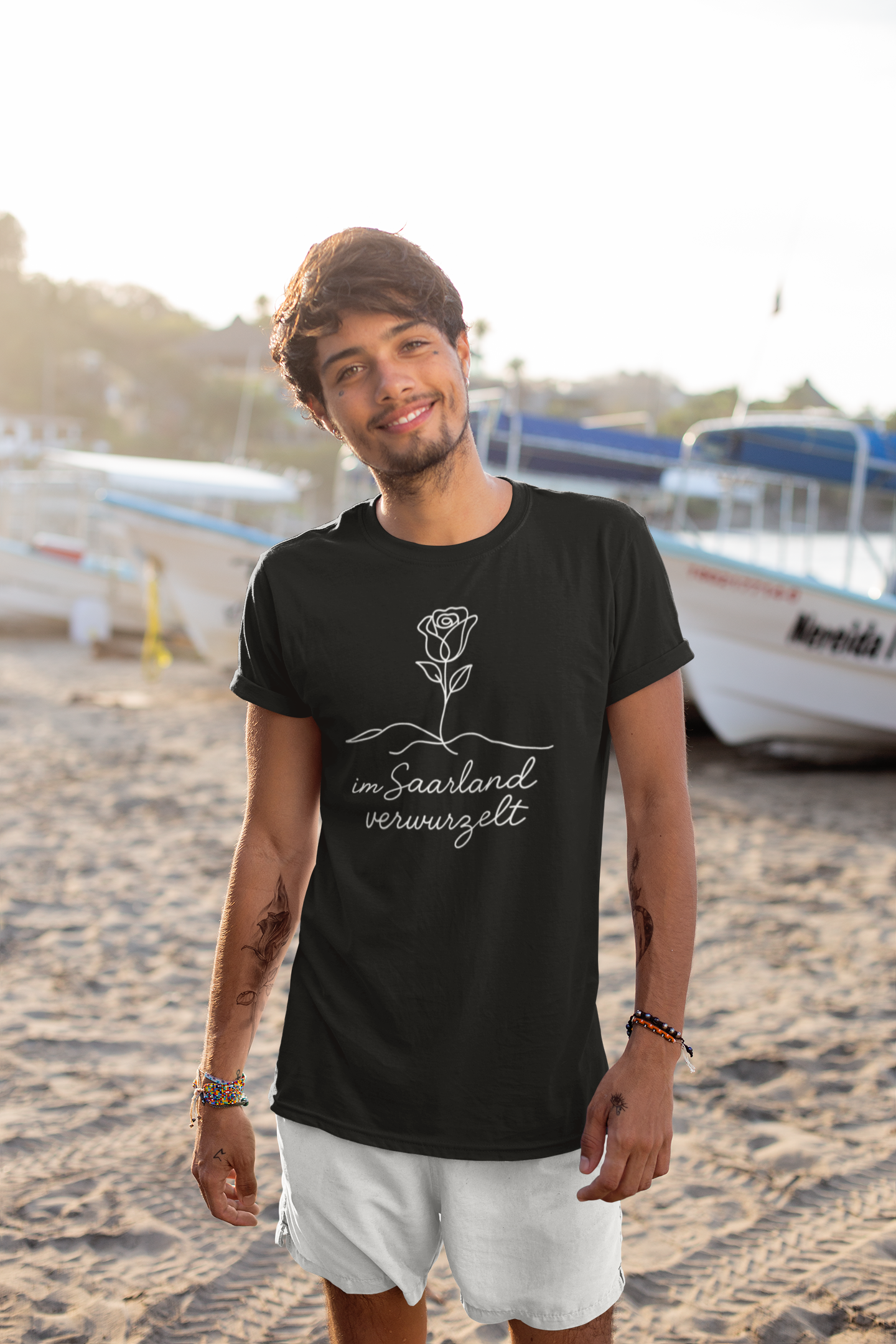 Im Saarland verwurzelt Shirt - UNISEX - weiße Optik