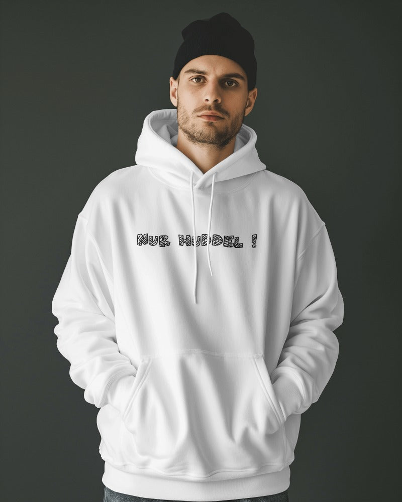 Nur Huddel ! Hoodie - UNISEX - Schwarze Optik