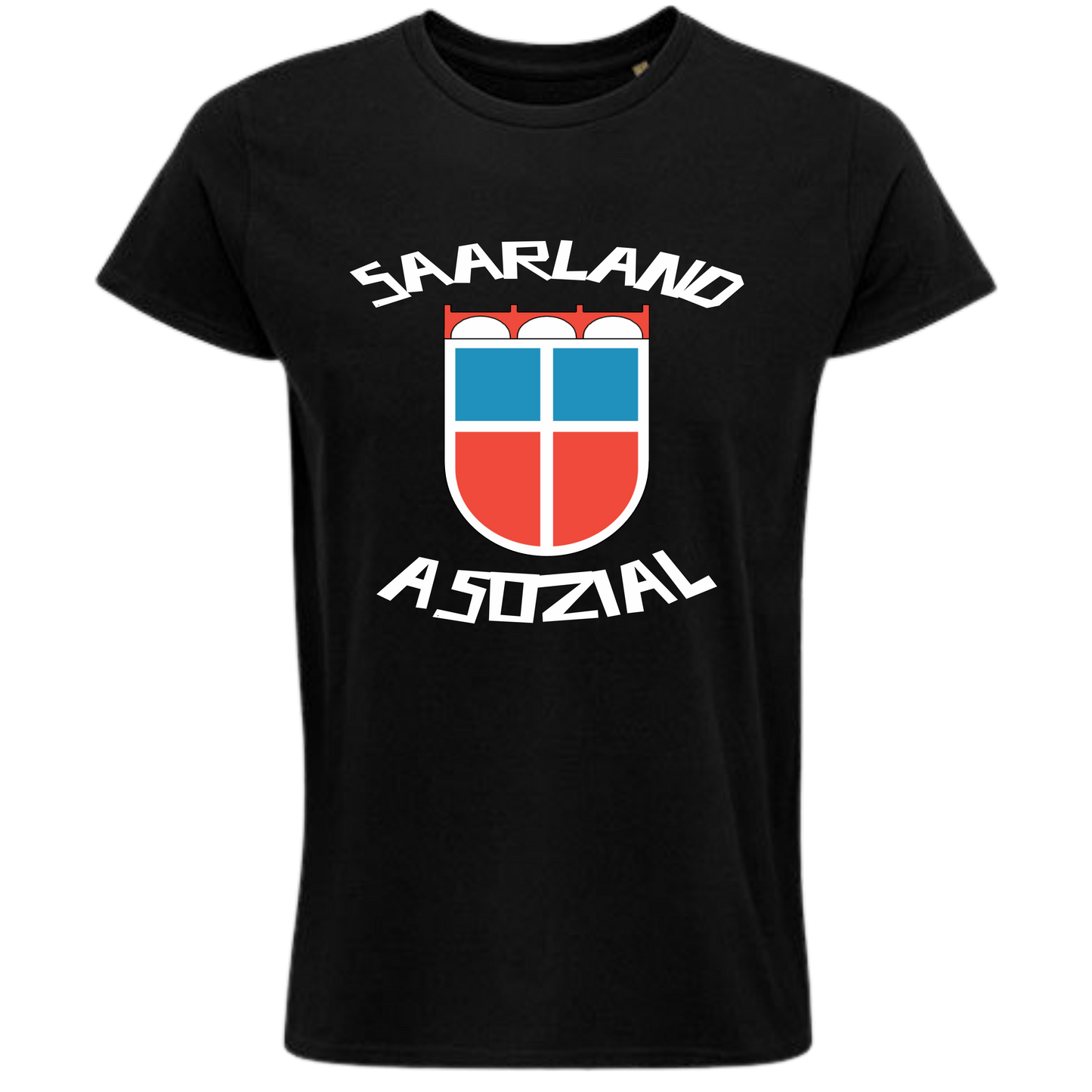 Saarland asozial Shirt No1 - UNISEX - Weiße Optik