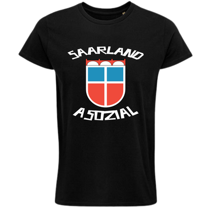 Saarland asozial Shirt No1 - UNISEX - Weiße Optik