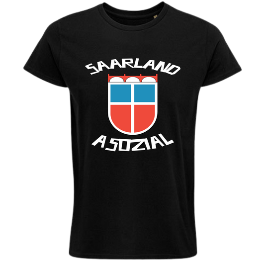 Saarland asozial Shirt No1 - UNISEX - Weiße Optik