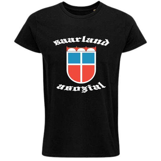 Saarland asozial Shirt No2 - UNISEX - Weiße Optik