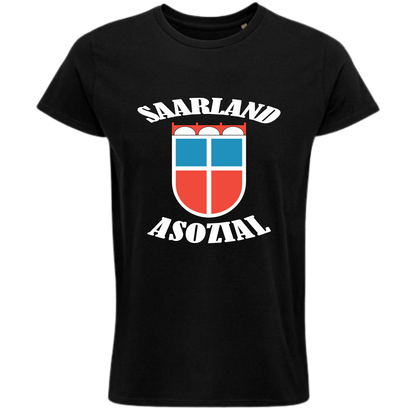 Saarland asozial Shirt No3 - UNISEX - Weiße Optik