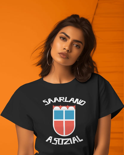 Saarland asozial Shirt No1 - UNISEX - Weiße Optik