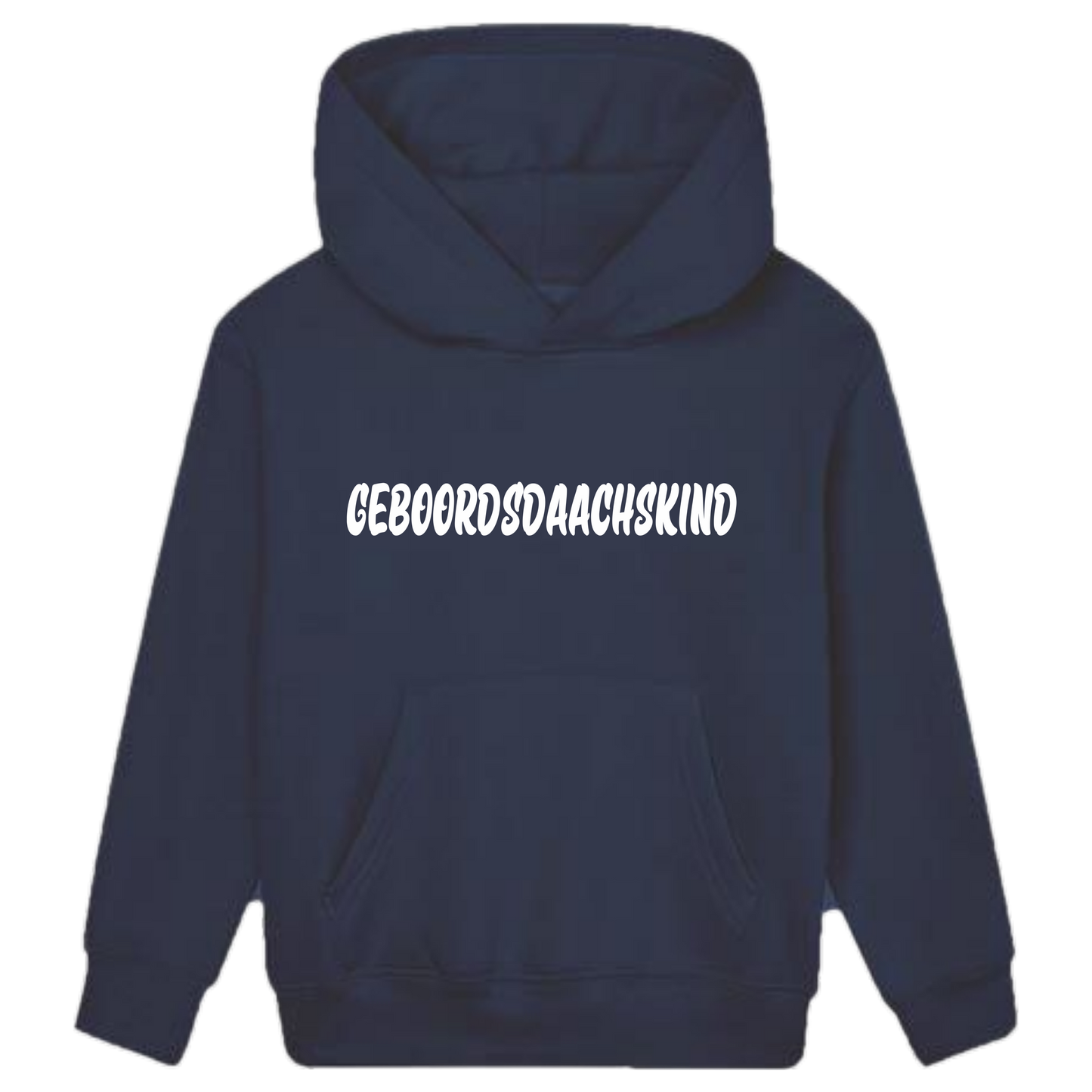 Geboordsdaachskind Hoodie Kids weiße Optik