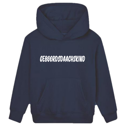 Geboordsdaachskind Hoodie Kids weiße Optik