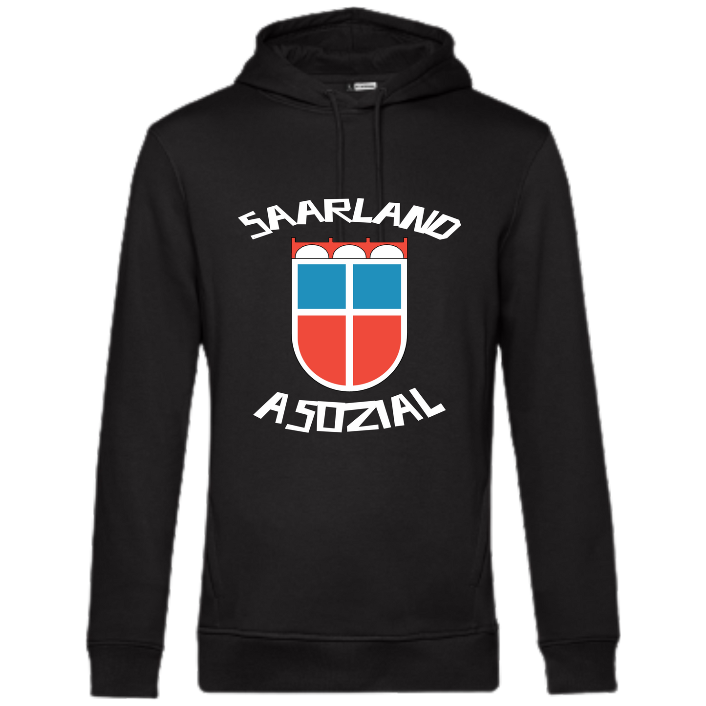 Saarland asozial Hoodie No1 - UNISEX - Weiße Optik