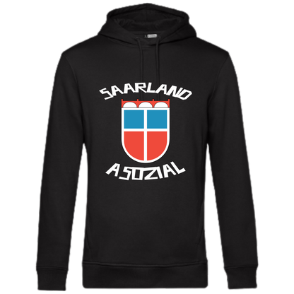 Saarland asozial Hoodie No1 - UNISEX - Weiße Optik