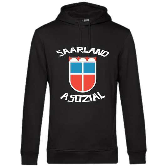 Saarland asozial Hoodie No1 - UNISEX - Weiße Optik