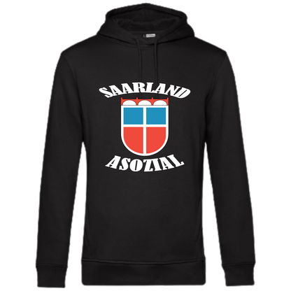 Saarland asozial Hoodie No3 - UNISEX - Weiße Optik