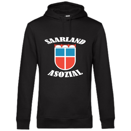 Saarland asozial Hoodie No3 - UNISEX - Weiße Optik